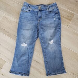 Lane Bryant Medium Blue Cropped Jeans, Sz 18 - EUC